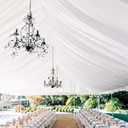 8 Panel White Ceiling Drapes - Premium Polyester Wedding Arch Draping Fabric - 5ftx20ft - Decorations for Party, Ceremony, Stage Swag
