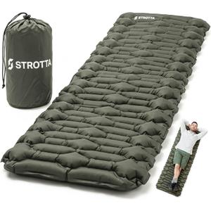 ANGORA BRANDS Inflatable Sleeping Pad for Camping & Backpacking | R-3 Value, 2.1" Thick, 25" Wide | Compact Lightweight Sleeping Mat for Hiking, Travel & Outdoor Use, Single