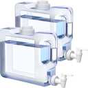Funnymoom 2 Pack 0. 8 Gallon Fridge Water Dispensers Bottle with Leak-Proof Spigot and Convenient Handle Plastic Cold Juice Beverage Dispenser Jug for Party Refrigerator Drink Juice Iced Tea