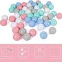 LANGXUN 100 Soft Plastic Ball Pit Balls for Kids, Gift for Baby Toddler Birthday Christmas, Ball Pit Play Tent, Baby Kiddie Pool Water Toys, Party Decoration