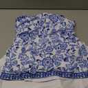 ROSEWE Womens Tummy Control Tankini Bathing Suits, Two Piece Ruched Swimsuits, Floral Print Swimdress with Skirt, Blue Floral Medium