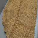 Half Hand Woven Area Rug Braided Jute Scalloped Border, Decor Collection Classic Quality Made for Living Room, Kitchen, 22x42 - Natural (1'10" x 3'6" (Semicircular))