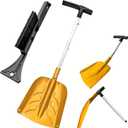 ARTIPOLY Snow Shovel, 3540'' Extendable Collapsible Aluminum DGrip Handle Snow Removal for Home Garden Car Emergency Camping Planting Orange