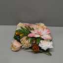 Ling's moment Fake Flowers Box, Faux Artificial Greenery Stems Foam Roses Anthurium Silk Lily Palm Fabic Flower for Centerpieces Bouquet Wedding Vase Floral Decorations, Sorbet Tropical, Mini Combo