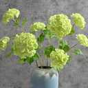 Waipfaru 4PCS Hydrangea Artificial Flowers, Real Touch Flowers, 26.8" Faux Hydrangea Flowers, Latex Real Touch Hydrangea, Fake Flowers for Home Decor Party Bouquet Wedding Decoration, Green