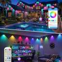 Kimjo RGBCW Deck Lights 8-Pack 49ft, IP67 Smart Outdoor Fence Lights | 60 + Scenes, 16M Colors, 2700K-6500K Dimmable, Music Sync, App & Remote, Long-Lasting Lights for Patio Fence Garden