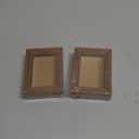 2x3 Mini Picture Frames Set of 2, Wallet Size Picture Frames Small Wooden Shadow Box Frame with Real Glass Cover for Farmhouse Tabletop Display, Rustic Brown