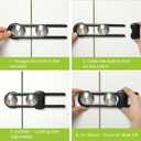 Jetec 10 Pieces Cabinet Locks for Babies, U-Shaped Proofing Drawers Safety Child Locks Adjustable, Easy to Use Childproof Latch for Knob Handle on Kitchen Door Storage Cupboard Closet (Black)