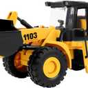 Bulldozer Toy, 16" Front Loader, 1:10 Scale Classics Bulldozer, Wheel Loader with Real Working Arm & Bucket, Lights & Sounds Construction Vehicle Toy for Boys and Girls, Kids, Toddlers, Ages 3+