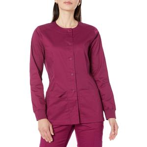 Amazon Essentials Women's Scrub Snap Jacket, Plum, Medium