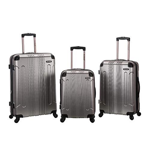 Rockland London Hardside Spinner Wheel Luggage, Silver, 2-Piece Set (20/24/28)