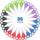 Honoson 100 Pack Scissors for Kids 5 Inch Blunt Tip Scissors Bulk Safety Multipurpose Stainless Steel Paper with Comfort Grip Handles for Operation School Class Supplies (Blue, Red, Green, Black, Purple)