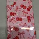 branple Compatible with iPhone 16 Plus Case, Cute Wave Curly Pink Cherry Bow Phone Case for Women, Soft TPU Shockproof Protection Cover Designed for iPhone 16 Plus 6.7 inch