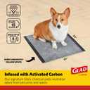 Glad for Pets Dual Action Freshness Activated Carbon Puppy Pads, Fragrance Release, Scented Odor Control, 6-Layer Leak-Proof, Pheromone Attractant, 23 x 23 Inch, 100 Count