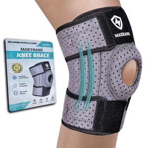 Knee Brace with Side Stabilizers for Men & Women - Washable Knee Support with Adjustable Velcro Patella Straps for Workout, Pain Relief, Meniscus Tear, Arthritis, ACL (15-19.5'' Kneecap)