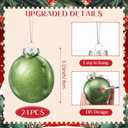 Patelai 24 Pcs Plastic Flat Disc Ornaments for Crafts 3.15" DIY Fillable Hanging Ornament Christmas Tree Ball for DIY Crafts Holiday Xmas Tree Home Decor (Glitter Green,Oblate Spheroid)