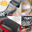 Double-Layer Motorcycle Cool Seat Cover, Universal Breathable Motorbike Mesh Seat Cushion pad, Airflow Non-Slip Motorcycle Saddle Sun Protection Cover