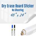 Dry Erase Paper for Wall 48" x 24", Self Adhesive White Board Wallpaper Peel and Stick, No Ghosting Whiteboard Contact Paper for Home Office Classroom