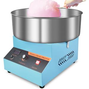 Cotton Candy Machine Commercial, 1000W Efficiently Cotton Candy Maker Machine with Stainless Steel Bowl, Sugar Scoop, Easy & Safe to Use, Candy Floss Maker for Kids, Home, Party, Birthday, Festival
