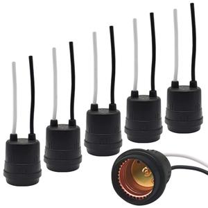 Waterproof Lamp Socket, 12 Pack Black Pigtail Lamp Socket, Thick Copper Wire, E26/E27 Fully Sealed Rainproof Pigtail Light Sockets, 250V-660W