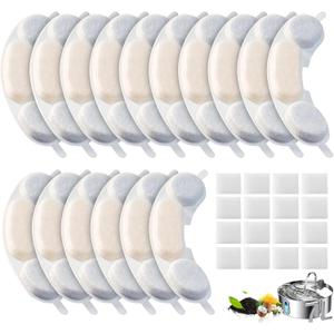 16 Pack Dog Water Replacement Filters Compatible with Smartoo 7L / 236oz / 1.8Gal Stainless Steel Dog Water Fountain, Pet Dog Fountain Filter Replacement,16 Filters + 16 Sponge