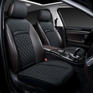 Front Car Seat Covers for Kia, Leather Waterproof Seat Protector Custom Fit Kia Soul Sorento Forte Optima Telluride Sportage Sedona, 2 Pack, Black