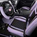 Car Seat Covers Full Set, Super Luxurious Heavy Universal Duty Waterproof Leather Automotive Vehicle Cover for Cars SUV Pick-up Truck, Non-Slip Seat Purple Car Accessories (Full Set/Light purple)