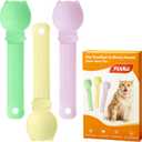 Cat Treat Spoon, 3PCS Multifunctional Lickable Cat Treat Spoon Squeeze, Essential Tool for Cats Treats with Wet Food and Liquid Snacks, in Yellow Green Pink