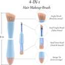 Dual-Ended Hairline Powder Brush Concealer Brush Precision Makeup Brush Set with Sponge Tip for Seamless Blending Hair Touch Up And Contouring Blending (Four Ended Brush)