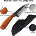 Tactical Everyday Carry Pocket Knife Fixed Blade Knife EDC Hunting for Camping, Hiking, Hunting, Wilderness survival with Nylon Bag (Orange handle)