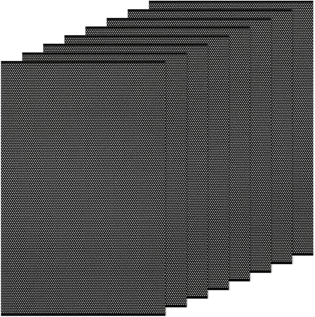 UPINS 8Pcs Black Mesh Sheets Plastic Eyes Mesh Printable Fursuit Eyes Mesh for Mask Water-Repellent PVC Eye Mesh for Handicrafts Making Cosplay Mask DIY Craft Projects Supplies 11.8" x 7.87"