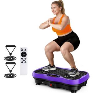 Vibration Plate Exercise Machine, 130 Levels Full Body Workout Vibrating Plate for Lymphatic Drainage Weight Loss, 450 Lbs Capacity Shake Platform with Bluetooth for Women Men