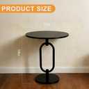 Black Round Side Table 17" x 19" Heavy Duty Metal Pedestal Matel Base Accent Table for Small Spaces Modern End Table for Living Room, Bedroom, Beside Sofa or Couch – Easy Assembly