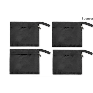Small Wet Bag Mini Wet Bag Period Bag Black for Private Secret Waterproof Reusable for Girls Women Multi Use 4 pack