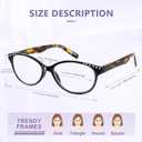 EASY READ 2 Pairs High Magnification Power Reading Glasses for Women,Stylish Lightweight Readers for Women with Spring Hinge (Black/Red)