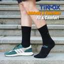 Calf Toe Socks, Five Finger Crew Running Socks for Men and Women, Cool-Max Moisture Control, Arch Support, High Elasticity & Comfort (Black, S)