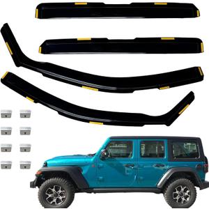 in-Channel Window Rain Guards for 2018-2025 Jeep Wrangler/2020-2025 Gladiator, Automotive Exterior Accessories, Visor Rain Guards, Extra Durable Window Deflectors