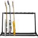 Kuyal Multi-Guitar Display Rack Folding Stand - Band Stage Bass & Acoustic Guitar, Black (7 Holder)