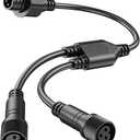 Y-Splitter for Govee Smart Outdoor String Lights 2, (1 Male to 2 Female) Y-Shaped Extension Cable Compatible with Govee ‎H7039 H7037 H7038, 3-Pin Replacement Cord for Patio, Backyard, Balcony