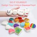 WATINC Random 10 Pcs DIY Squeeze Toys Cream Scented Kawaii Simulation Lovely Toy Medium Mini Soft Food Squeeze Bread Toys Keychains, Phone Straps, Bonus Random Stickers