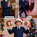 Visaccy Boys Suit Ring Bearer Outfit Boy Suits Graduation Dress Tuxedo Suits for Boy Dark Royal Blue Kids Suit, Size 10