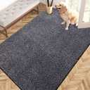 PURRUGS Area Rug, 48" x 72", Bluish Grey-Black