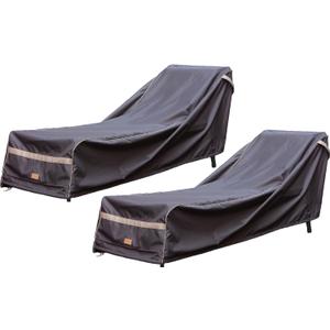 Garden Balsam Patio Chaise Lounge Cover Waterproof, Heavy Duty Outdoor Lounge Chair Covers, Dark Grey Durable Patio Furniture Covers, 2Pack, 68" L*28" W*30" H