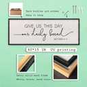 LuZhiQiang Give Us This Day Our Daily Bread Wall Decor 40"15" Matthew 6:11 Bible Verse Sign Dining Room Kitchen Scripture Quotes Large Wood Framed Hanging Decor Art (Black)