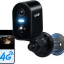 KKB 4G LTE Cellular Security Cameras Wireless Outdoor, Magnetic Mount, 2K No WiFi Security Camera Indoor Battery Powered Built-in SIM, Off-Grid Camera Without Internet, Night Vision, AI Detection (Black)