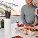 Knives Set with Block,6pc Chef Knife Set High Carbon Stainless Steel Sharp Knives with Universal Knife Block Suitable for Kitchen, Anti-Rust Kitchen Knife Block Set,Space-saving, Safer and Tidier (White)