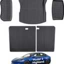 Cargo Mat Compatible with Tesla Model 3 Highland 2024-2026, Heavy-Duty TPE Trunk Liner Rear Seat Back Protector Model 3 Accessories Custom Fit Trunk Mat- 5PCS