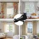 Oneach Black Curtain Rods for Windows 66 to 120 Inch, 1 Inch Pole Adjustable Length Heavy Duty Metal Curtain Rod Set, for Outdoor Bedroom Kitchen Living Room (16 to 120 Inch)