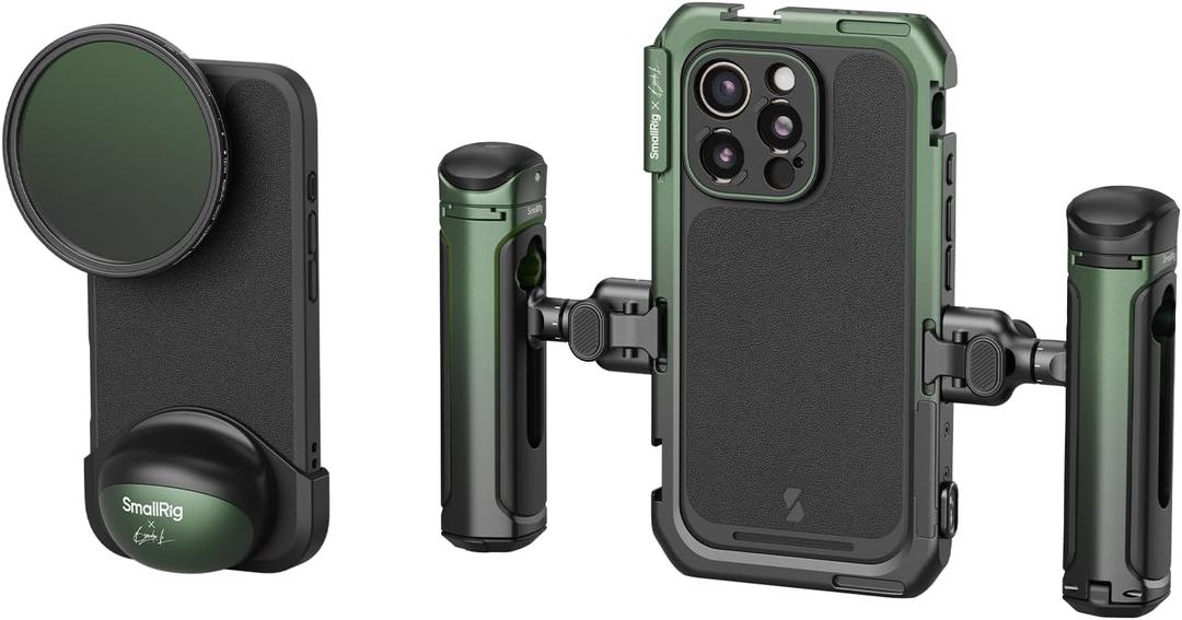 SmallRig x Brandon Li Mobile Video Kit Only for iPhone 16 Pro, Phone Cage with Lightweight Phone Case Kit, Rotatable Wireless QR Handles, 67MM Magnetic VND Filter Kit, Support for MagSafe - 5002 SmallRig x Brandon Li Mobile Video Kit Only for iPhone 16 Pro, Phone Cage with Lightweight Phone Case Kit, Rotatable Wireless QR Handles, 67MM Magnetic VND Filter Kit, Support for MagSafe - 5002