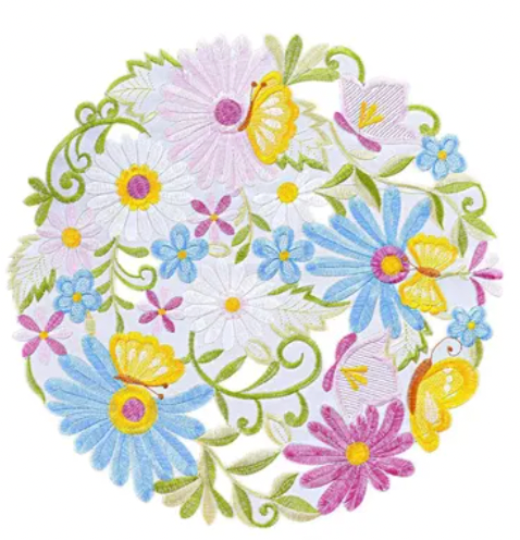12 x  Spring Easter Flowery Placemats, Cutwork Embroidered Floral Flower Dresser Scarf for Home Kitchen Dining Tabletop Decoration 